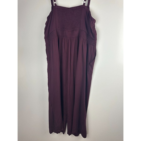 NWT Torrid Challis Lace Up Culotte Jumpsuit Burgundy Winetasting Plus Size 3 3X - Picture 5 of 16